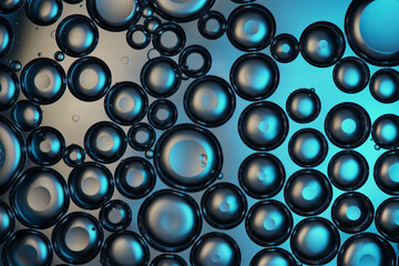 Abstract background, melted metallic shiny balls.