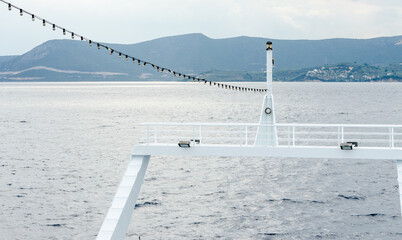 The front of the ferry. Evia, Greece 