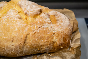 Freshly baked homemade bread photo