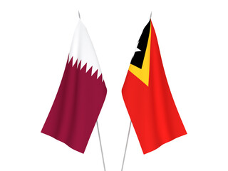 Qatar and East Timor flags