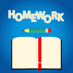 homework and learning concept. Vector illustration. distance education. 