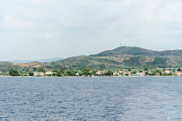 Panorama of a local place near the island of Evia, Greece 
