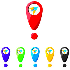 set of bright map pointers - Vector