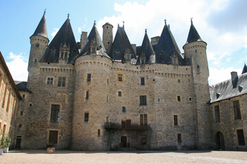 Fototapeta na wymiar medieval castle in jumilhac in france
