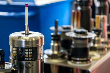 Automation and industry 4.0 concept with modern CNC milling machine cutters detail