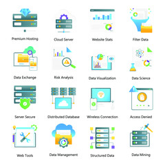 
Data Management Flat Gradient Vectors Pack
