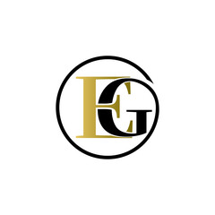 eg circle luxury logo design vector icon