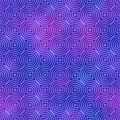 Fototapeta premium Neon light on black seamless repeat pattern. High quality illustration. Funky nightlife retro revival design. Futuristic dramatic glow lighting. 