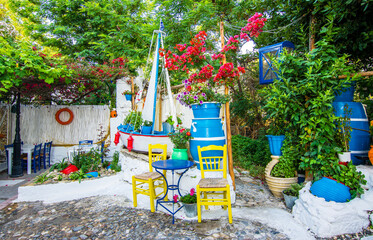 Beautiful street view in Kos Island. Kos Island is a popular tourist destination in Greece.