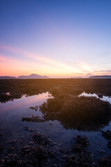 sunset over the river