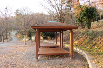 A rest area on a mountain trail