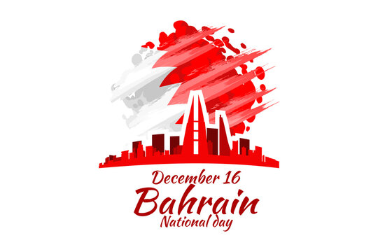 December 16. Happy National day of Bahrain Vector Illustration. Suitable for greeting card, poster and banner.