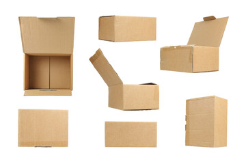 cardboard boxes isolated