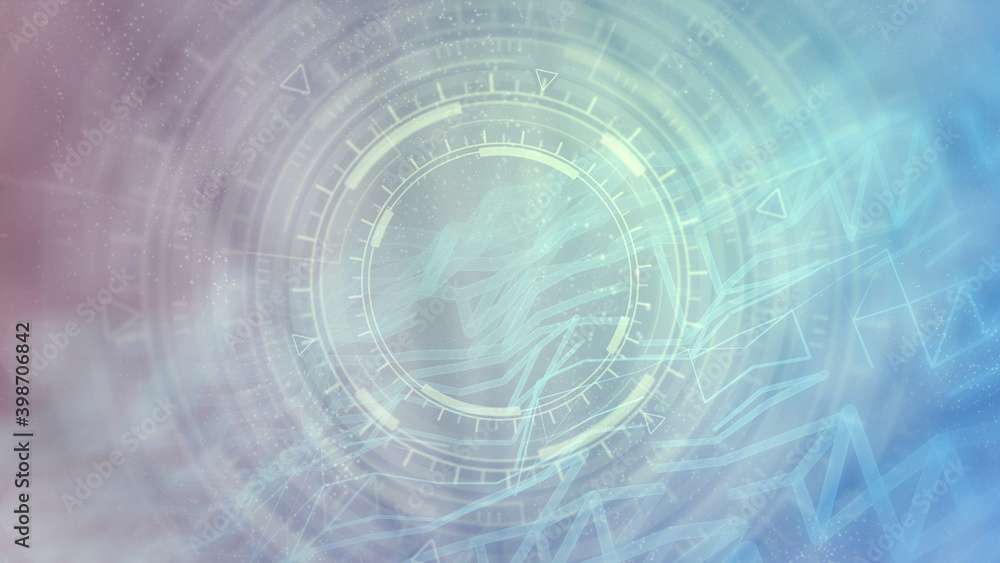 Aufkleber multi colored hi-tech abstract background of moving hud or ui circles, scientific concept - abstract