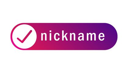 Social media nickname badge.Nickname style banner. Vlog airing sticker.