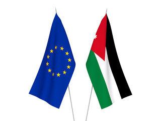 European Union and Hashemite Kingdom of Jordan flags