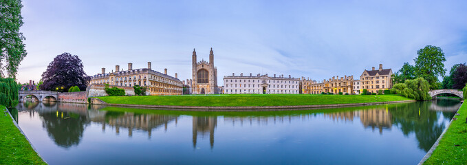 Fototapeta na wymiar Evening panorama of Cambridge, England