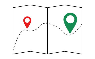 Map pointer navigation.Green Red mark. Vector location icon