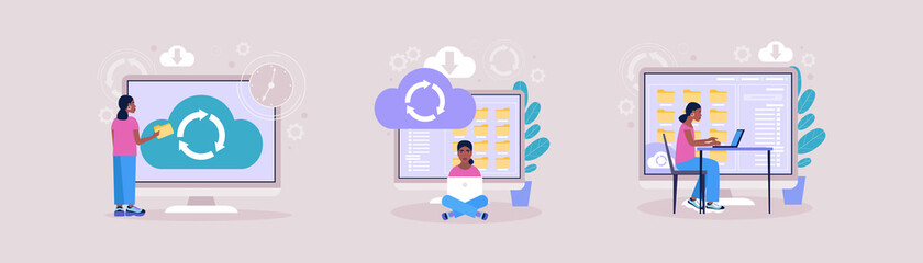 Cloud data storage concept