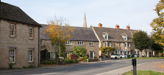 Views of houses in Bampton, West Oxfordshire in the United Kingdom
