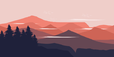 landscape with mountains vector illustration 