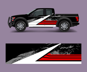 truck and cargo van wrap vector, Car decal wrap design. Graphic abstract stripe designs for vehicle, race, offroad, adventure and livery car