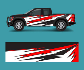 Fototapeta premium Racing graphic background vector for Truck, Pickup and vehicle branding. vinyl and wrap design vector
