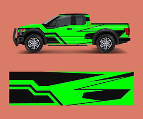 pickup truck graphic vector. abstract shape with grunge design for vehicle vinyl wrap