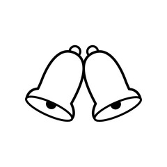 christmas bells isolated on white background. Vector illustration in flat cartoon design. Use for webpage, poster, banner, app, website. 