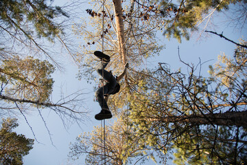 safari park kid climbing ropes