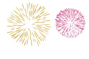 illustration of a fireworks on white background.