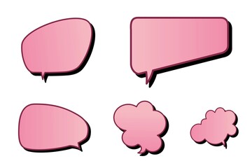 set of color speech bubbles on white background.