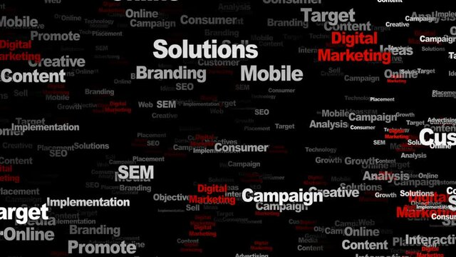 DIGITAL MARKETING Keywords Animation, Background, Loop, 4k
