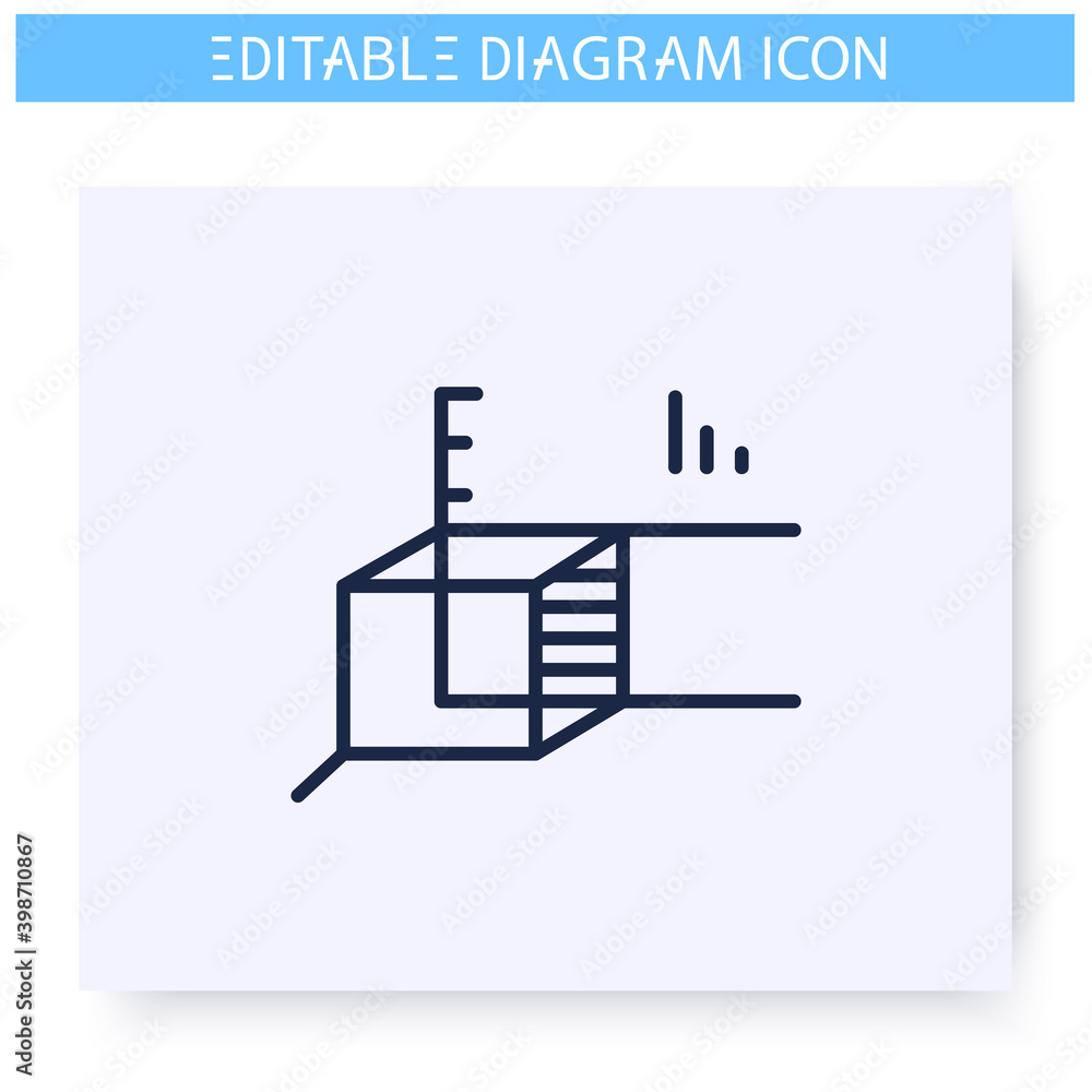 Aufkleber three dimensional diagram line icon. geometrics, 3d structure visualization. infographic, presentati