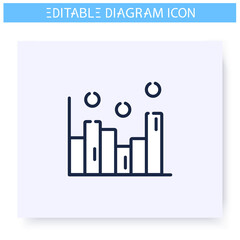 Histogram line icon. Statistics bar chart. Business, analytics, structure visualisation. Infographic, presentation or planning scheme. Simple design. Isolated vector illustration. Editable stroke 