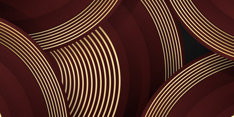 Abstract red gold vector background with stripes