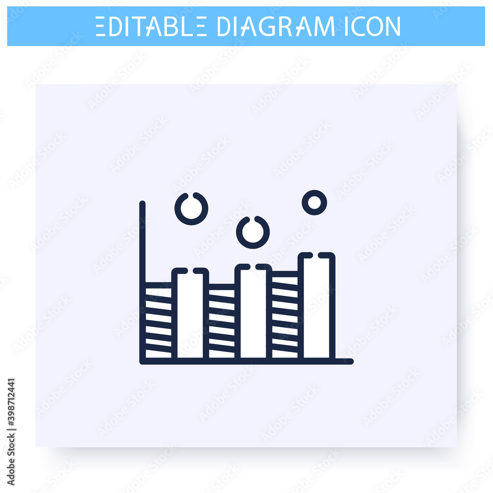 Poster comparison diagram line icon.statistics bar chart. business, analytics, structure visualisation. inf
