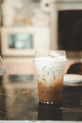 Iced coffee or mocha with fresh milk