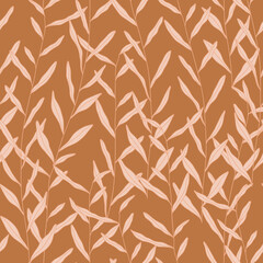 Seamless pattern with a floral motif in a warm color scheme. Decor for fabric and Wallpaper.