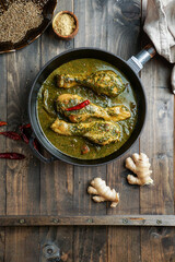 Palak Chicken or Chicken Saag, traditional indian or pakistani food