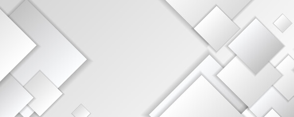 Obraz premium Grey white abstract square background geometry shine and layer element vector for presentation design. Suit for business, corporate, institution, party, festive, seminar, and talks.
