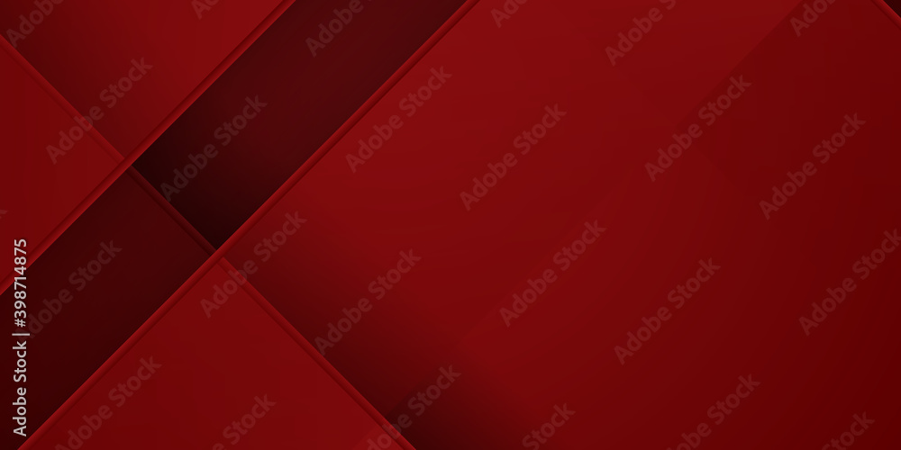 Wall mural abstract modern red wallpaper design background. vector illustration with 3d overlap layer