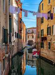 Fototapeta na wymiar Waschtag in Venedig