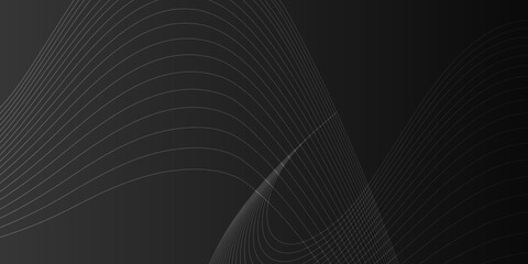 Dark deep black dynamic abstract wave line vector background with diagonal lines. Modern creative halftone premium gradient. 3d cover of business presentation banner for sale event night party.