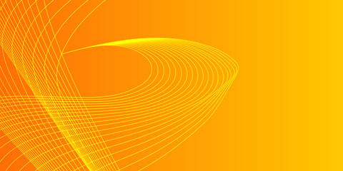 Abstract Yellow and orange warm tone line background with simply curve lighting element vector 