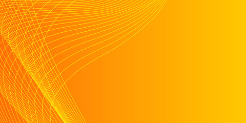 Abstract Yellow and orange warm tone line background with simply curve lighting element vector 