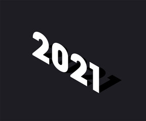 2021 new year background. Greeting card 2021 Fonts flyer view from above banner. Celebrate brochure paper cut icon