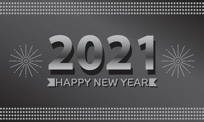 Happy New Year 2021 vector illustration isolated on gradient color background. good for greeting cards, banners, web, parties and others.