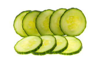 sliced cucumber isolated