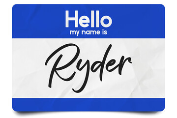 Hello my name is Ryder